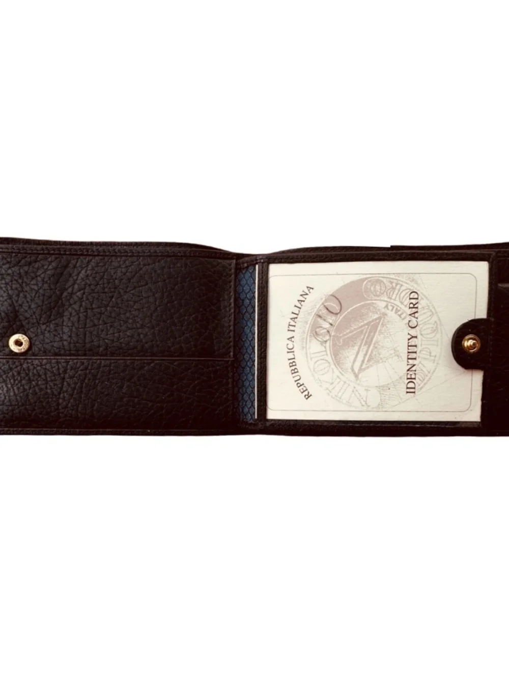 NIKOLAI by PIQUADRO Men’s Black Leather Bifold Wallet 5 1/4”x 3 3/4” Italy